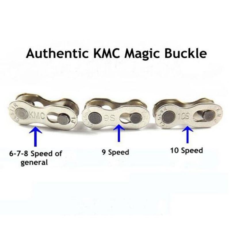 Dva Odolné Stříbrné Řetězy Na Kolo Kmc Magic Buckle S 6-7-8-9-10 Rychlostním Tlačítkem