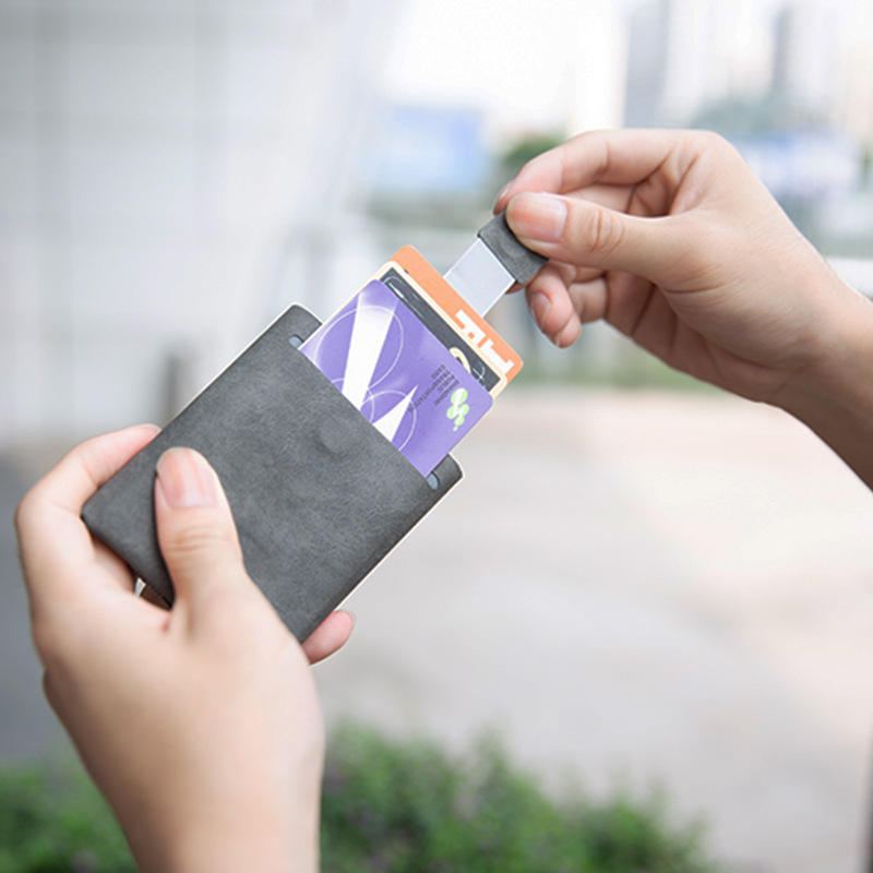 Multifunkční Mini Držák Na Karty Pu Outdoor Cestovní Přenosné Pouzdro Na Kreditní Peněženky Keychain Packet