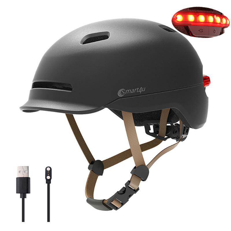 Nastavitelná Vodotěsná Sportovní Cyklistická Přilba Us Direct Smart4u 22.44-24.02 Palce Se Senzorovým Zadním Světlem