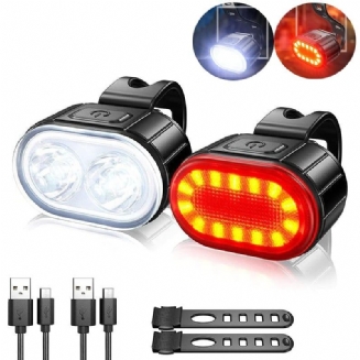 Sada Usb Nabíjení Led Předního A Zadního Světla Na Kolo