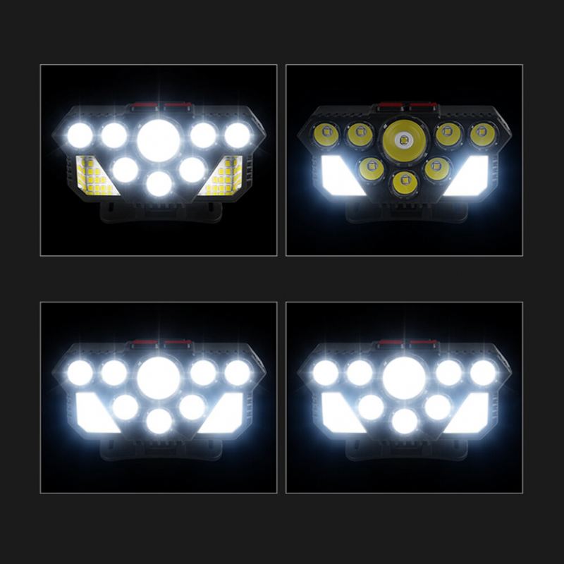 Silná Světelná Čelovka 8led+20smd Super Jasná Hlavová Svítilna Usb Dobíjecí Venkovní Rybářská