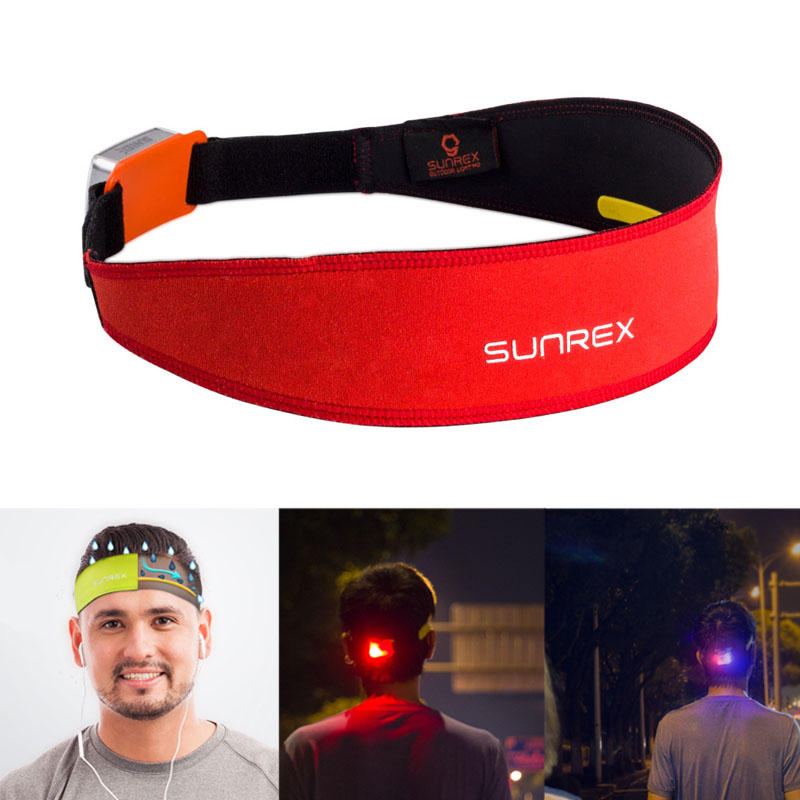 Sunrei Sunrex Čelenka Venkovní Běžecký Pás Fitness Jóga Antiperspirant Pás S Výstražným Světlem