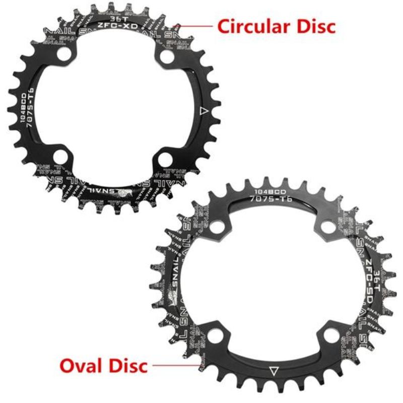 Úzký Široký Jednorychlostní Oválný Kruhový Převodník Na Kolo 104 mm 36t