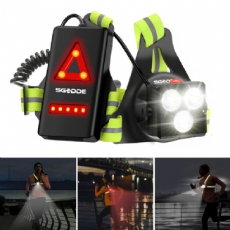 Venkovní Noční Světlo 500 Lm 3 Režimy Ipx4 Vodotěsná Usb Nabíjecí Hrudní Lampa Pro Jogging Pěší Turistika