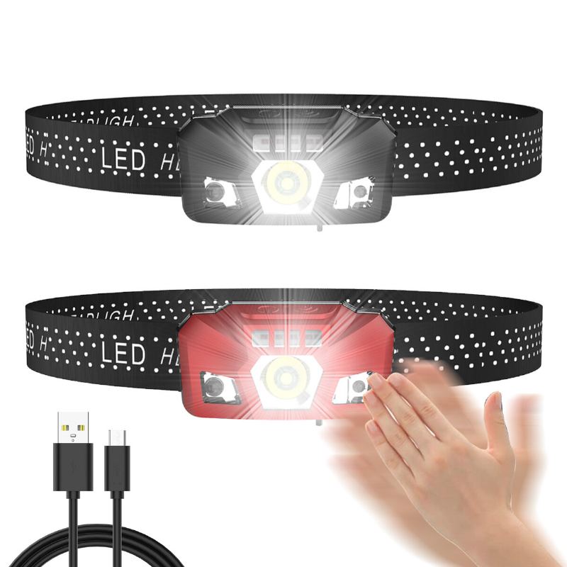 Xpe/xpg Led Čelovka 3 Režimy Usb Dobíjecí Taktická Svítilna Venkovní Kempování Na Kole