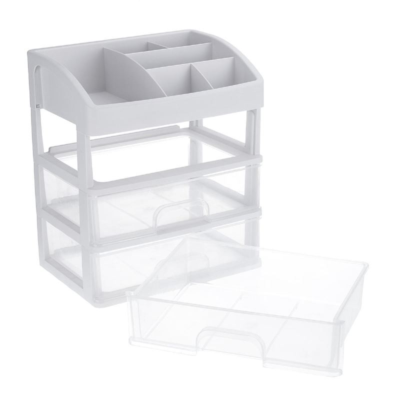 1/2/3 Vrstev Clear Desktop Comestics Makeup Storage Zásuvka Organizer Box Kontejner