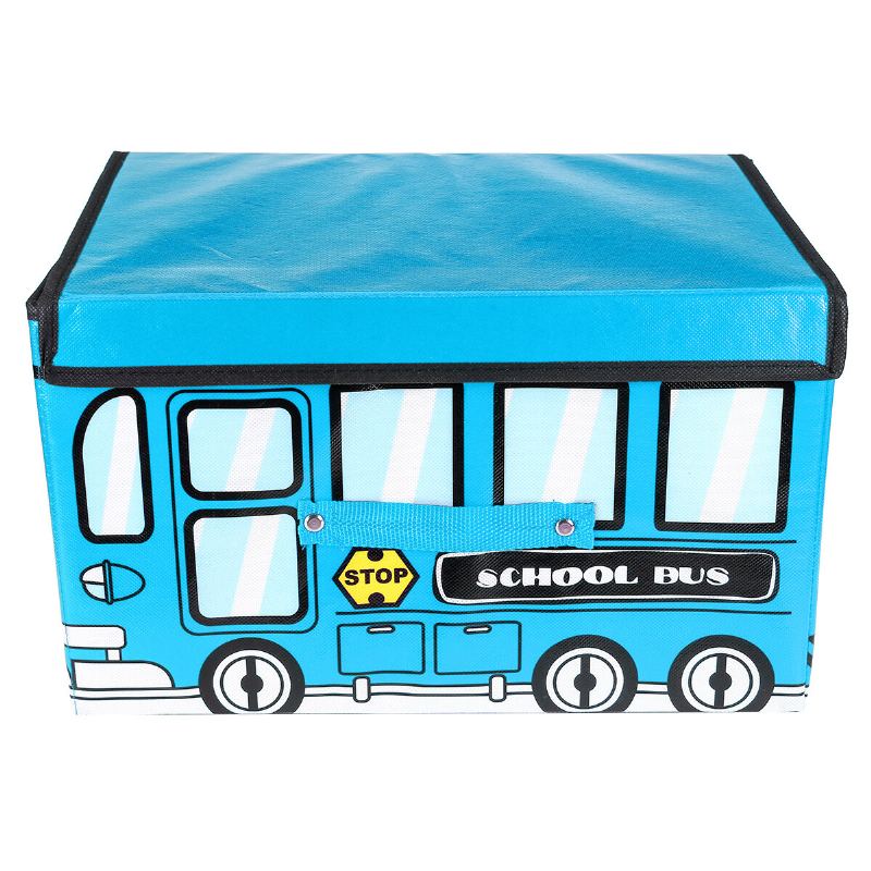 1.8 L Voděodolný Autobus Ve Tvaru Autobusu Dětské Hračky Úložný Box Na Skládací Netkaný Košík Na S Kresleným Vzorem Do Auta