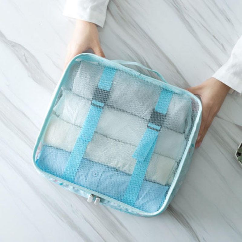 6ks Jarních Cestovních Úložných Tašek Set Přenosný Organizér Tidy Suitcase Na Oblečení Balení