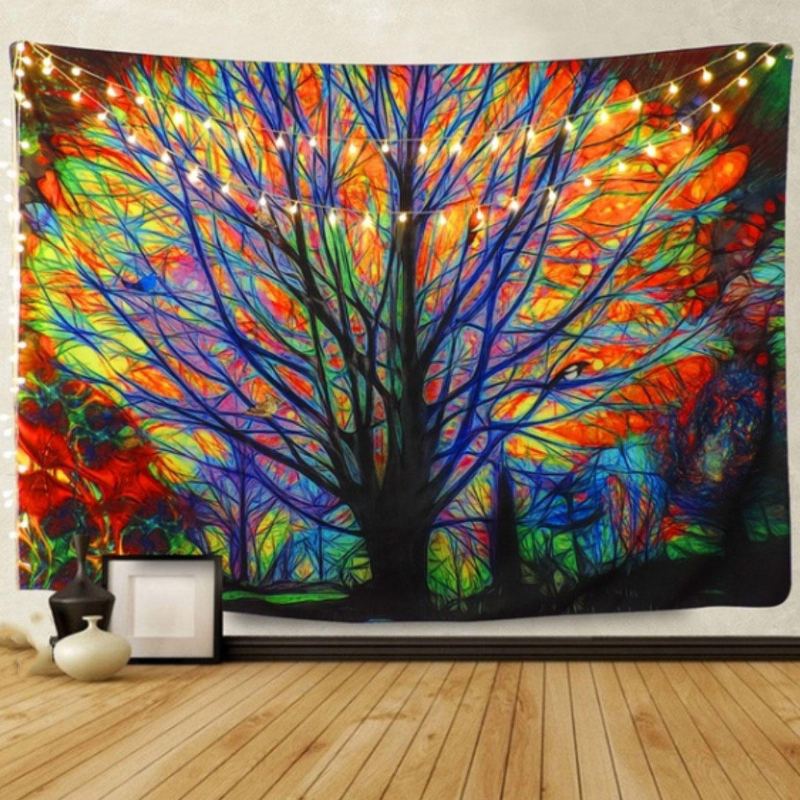 180 X 180 cm Barevné Listí Stromů Vodotěsný Koupelnový Sprchový Závěs S 12 Háčky