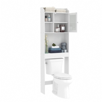 59x18.8x179 Vanová Skříňka Toaleta Koupelna Úspora Místa Úložná Skříň Bílá