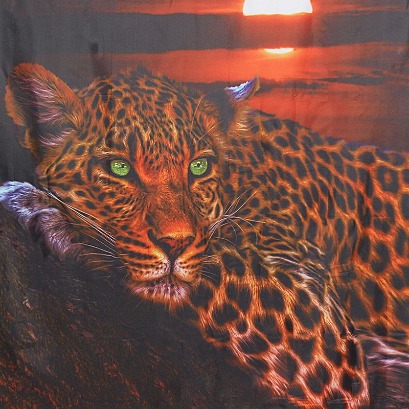 70'' X Sprchový Závěs Africký Leopard Divoká Zvěř Zvíře Západ Slunce Gepard Polyesterové Sprchové Závěsy Vodotěsné Domácí Dekor Červená Černá