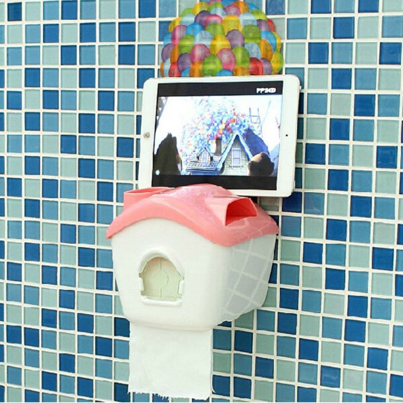 Kreativní Držák Toaletního Papíru Papírová Krabička Se Stojanem Na Mobilní Telefon
