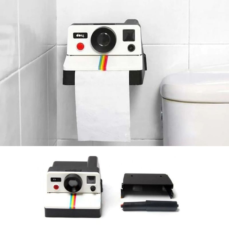 Kreativní Retro Fotoaparát Polaroid Tvarem Inspirovaný Krabičky Na Papírové Kapesníky Toaletní Role Držák Papíru Box Koupelna