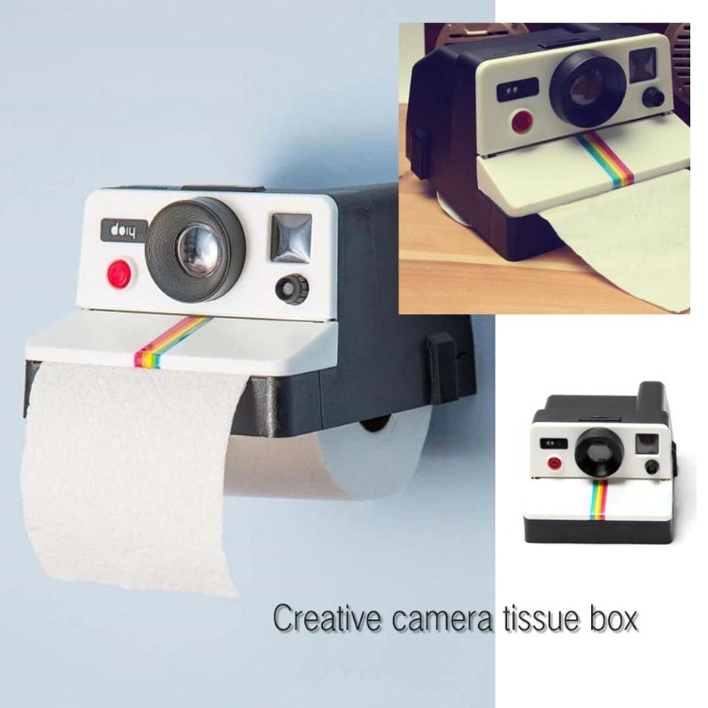 Kreativní Retro Fotoaparát Polaroid Tvarem Inspirovaný Krabičky Na Papírové Kapesníky Toaletní Role Držák Papíru Box Koupelna