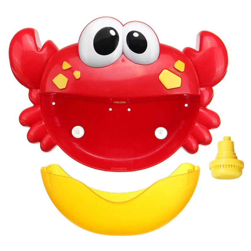 Rozkošný Crab Bubble Machine Music Maker Vana Baby Vanička Sprcha Zábavné Červené Plastové Hračky