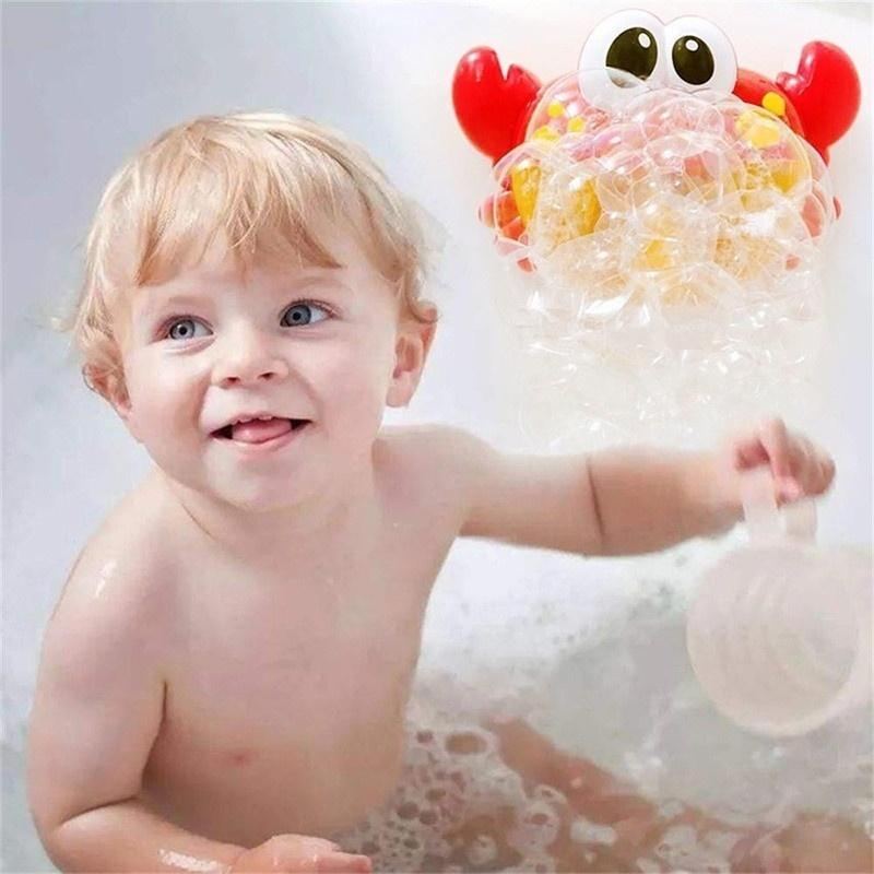 Rozkošný Crab Bubble Machine Music Maker Vana Baby Vanička Sprcha Zábavné Červené Plastové Hračky