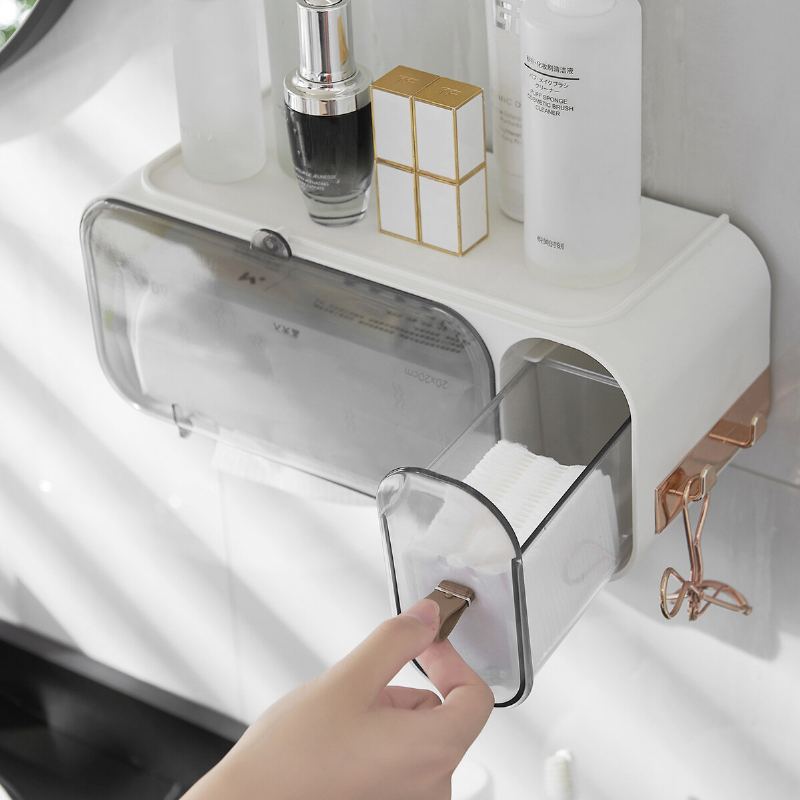 Samolepící Držák Na Toaletní Papír Multifunkční Stojan Do Koupelny Vodotěsný Na Na Telefon Úložná Schránka