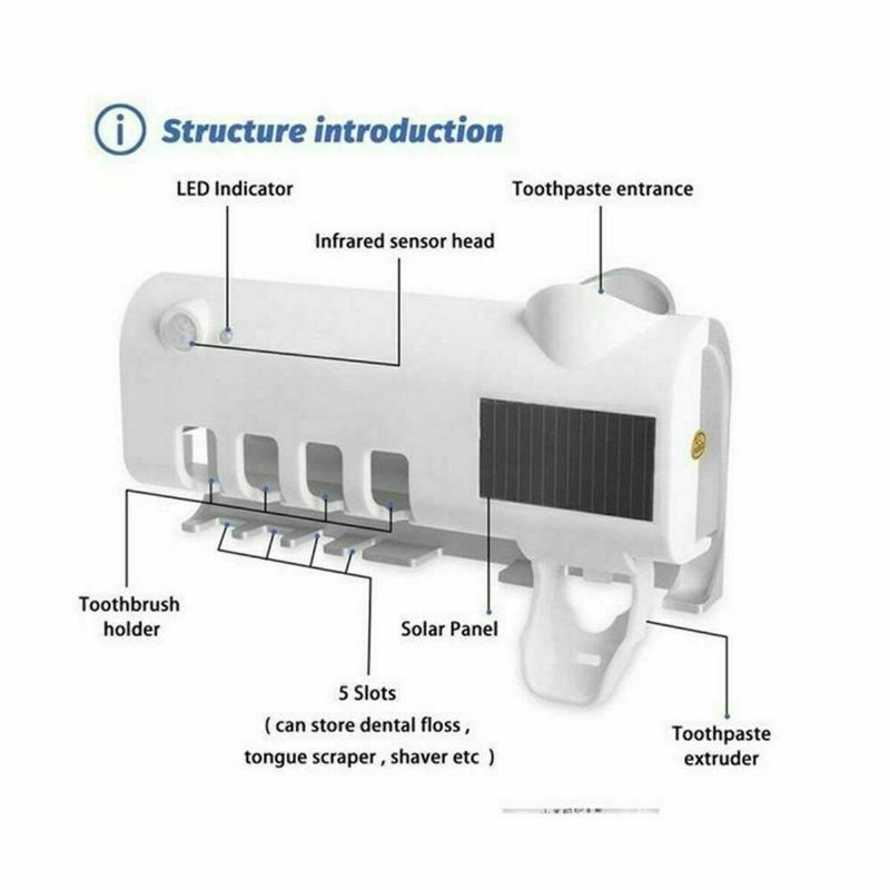 Solární Uv Světlo 2 V 1 Ultrafialové Inteligentní Držák Na Zubní Kartáčky Sada Sterilizátorů Sterilizátor Zubních Kartáčků