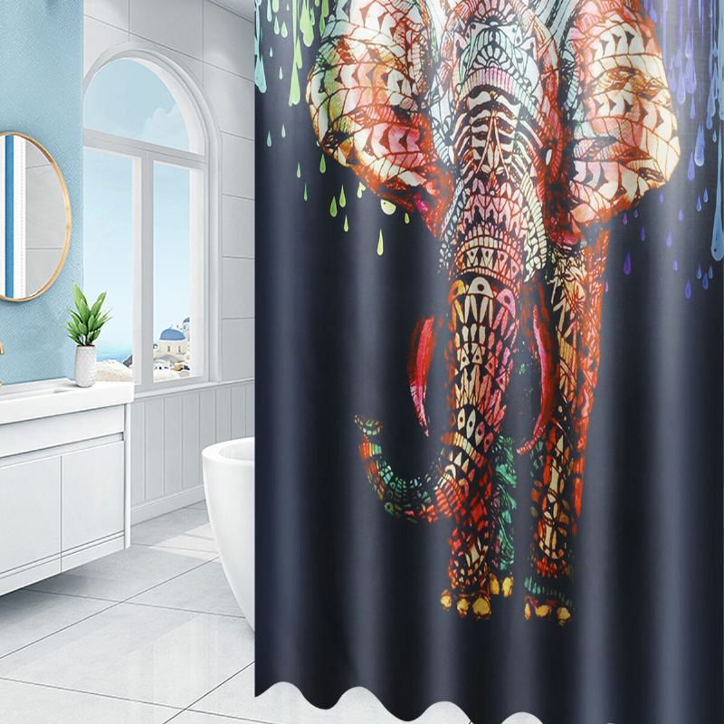 Sprchový Závěs Africa Elephant 180x180cm Vodotěsný Odolný