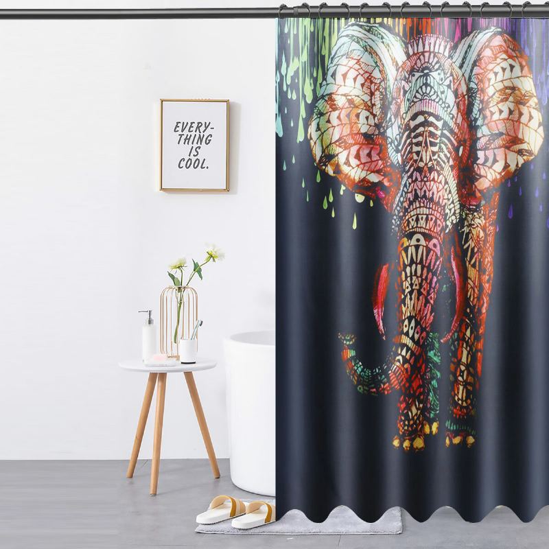 Sprchový Závěs Africa Elephant 180x180cm Vodotěsný Odolný