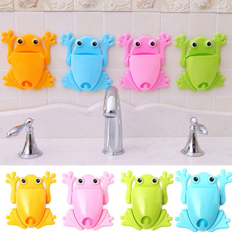 Úložný Box Na Zubní Kartáček Cute Frog Na Stěnu Stick Paste Organizer