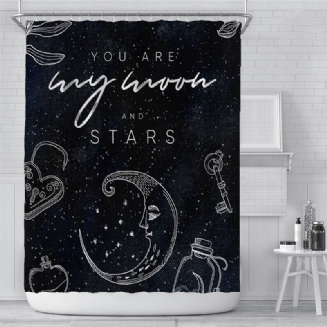Vodotěsný Sprchový Závěs 180 X 180 cm Hvězdicový Digitální Tisk Polyesterový Pro Dekoraci Koupelny