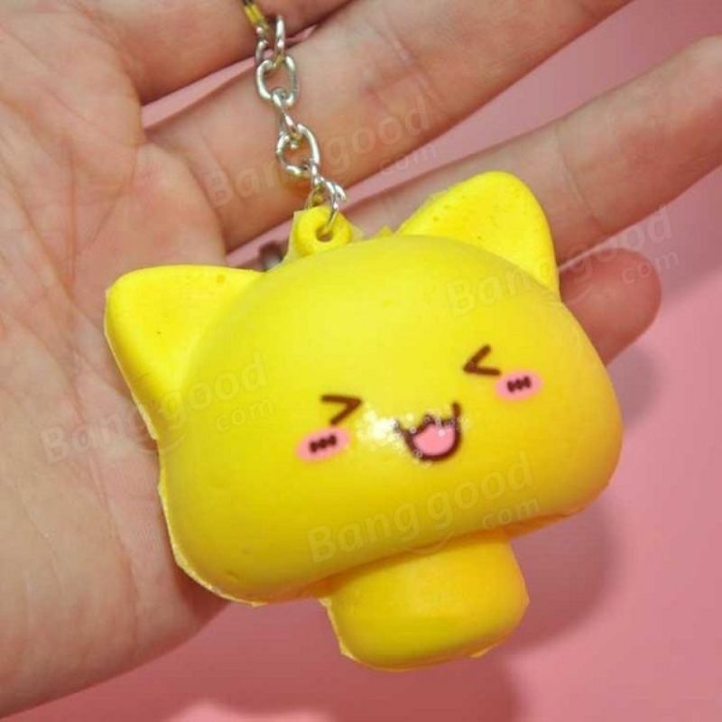 1pc Simulace Chléb Houba Roztomilý Obličej Keychain Squishy Crafts Kreativní Dekorace