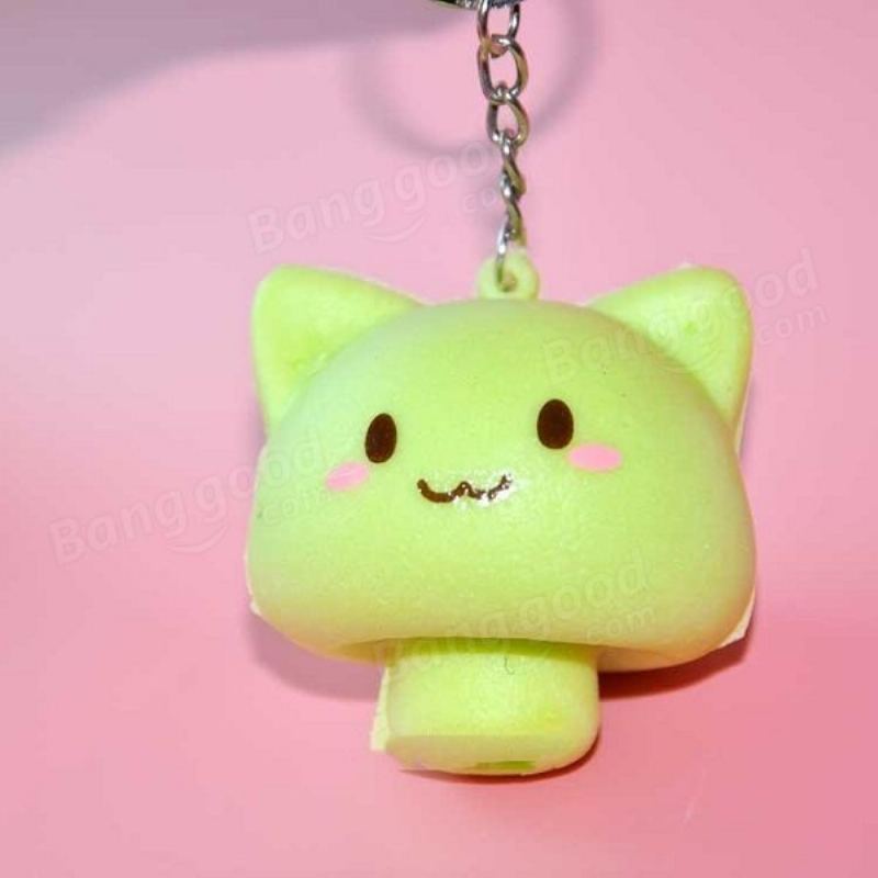 1pc Simulace Chléb Houba Roztomilý Obličej Keychain Squishy Crafts Kreativní Dekorace