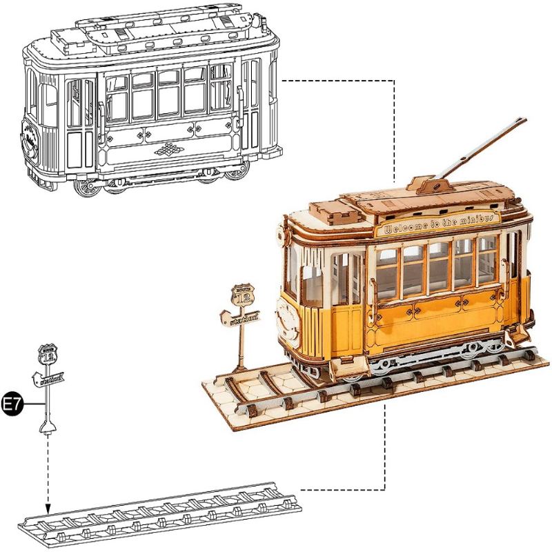 3d Transportní Dřevěná Modelová Sada Pro Dětské Dekorace Na Stůl