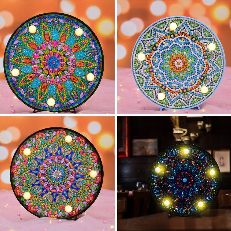 Diy Mandala Led Diamond Painting Light Lamp Vyšívací Vrtačka Art Craft Decor