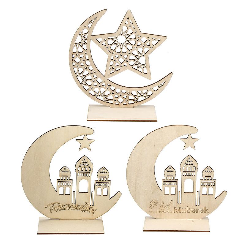 Dřevěné Diy Dekorace Islámský Palác Eid Al-fitr Mubarak Dárky Home Ornament