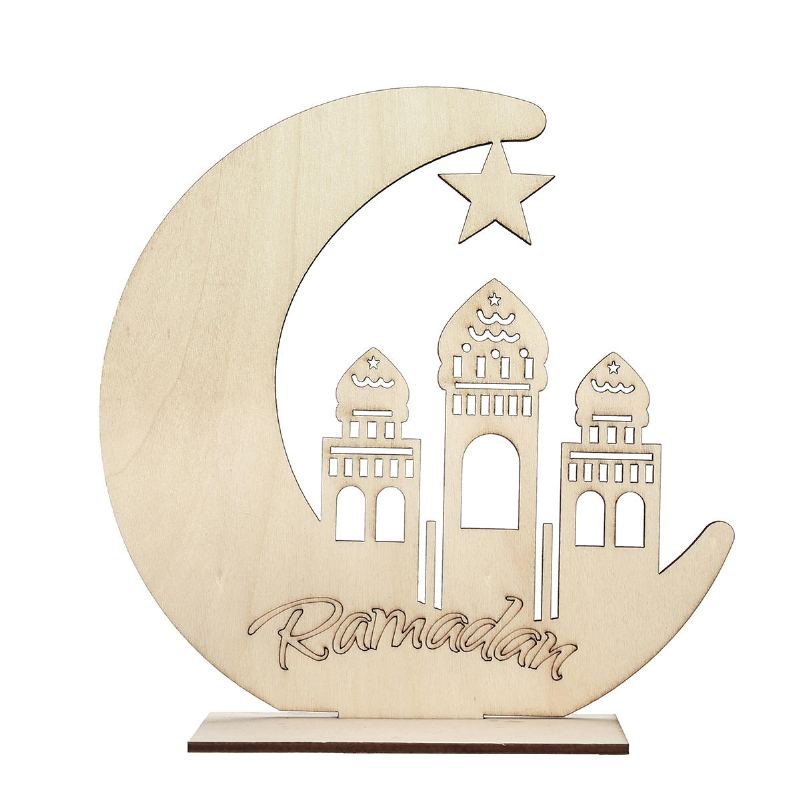 Dřevěné Diy Dekorace Islámský Palác Eid Al-fitr Mubarak Dárky Home Ornament