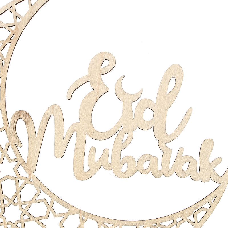 Eid Mubarak Islam Al-fitr Dřevěná Ornament Závěsná Podepsat Dárkové Domácí Dekorace