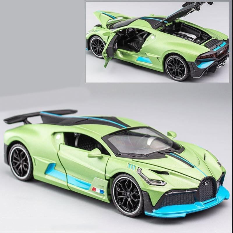 Hliníkové Sportovní Auto Bugatti Divo Zvuková Světla Otevřených Dveří