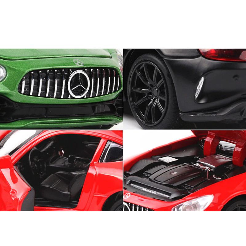 Hliníkové Sportovní Auto Mercedes Amg Gtr Zvuková Světla Otevřených Dveří