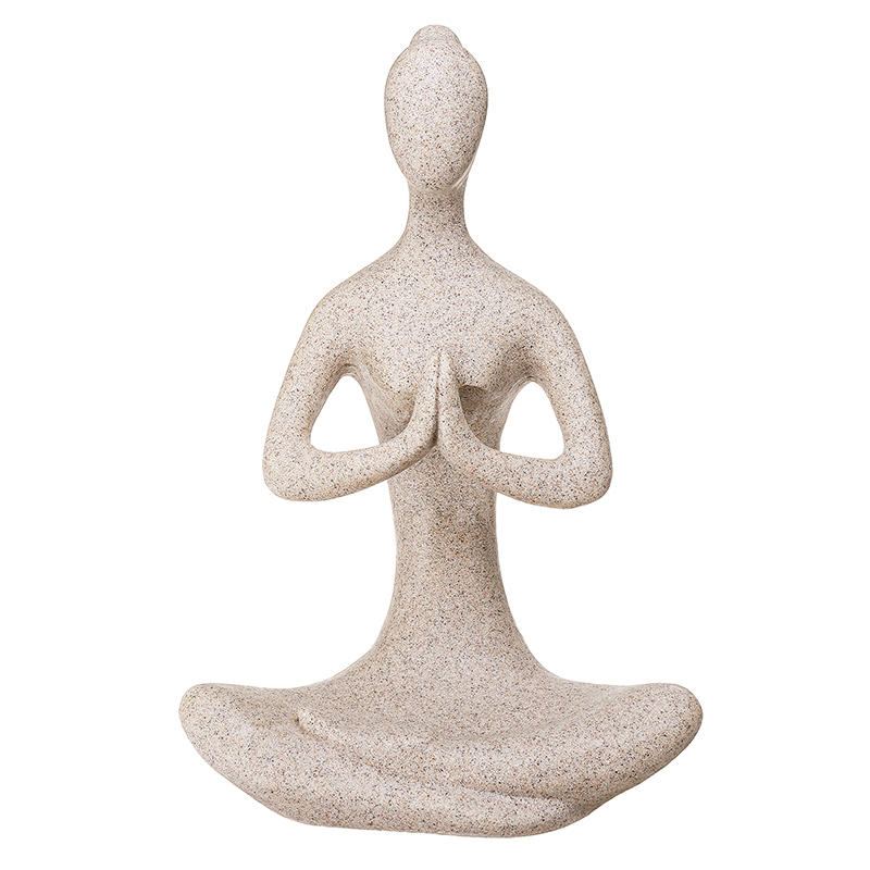 Jóga Lady Ornament Figurka Domů Vnitřní Venkovní Zahrada Dekorace Buddhismus Socha Kreativní Dárek