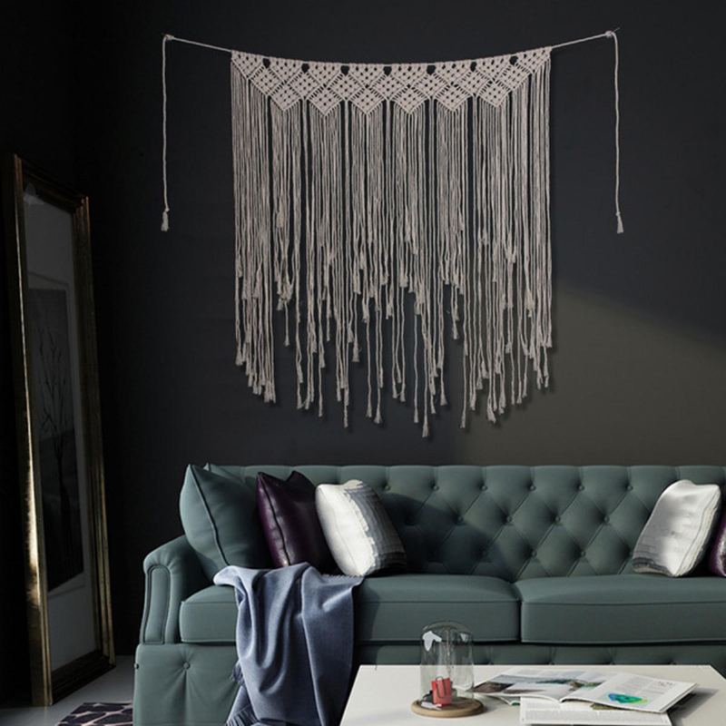 Macrame Backdrop Curtains Visící Bo Ho Svatební Věšák Bavlna Wall Art Home Decor