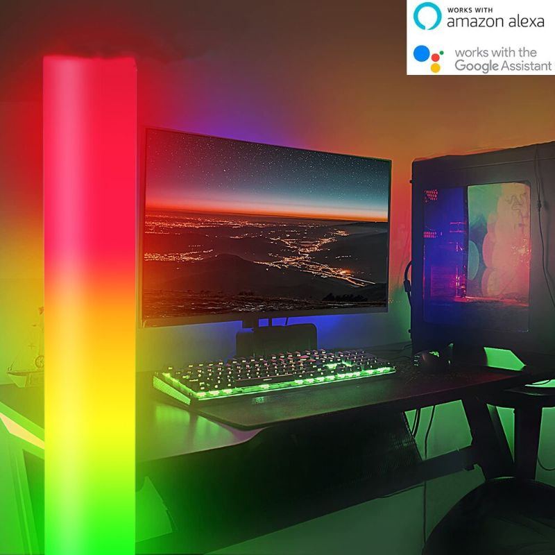 Moderní Led Válcová Stojací Lampa U Postele Rgb16 Color App Remote Usb