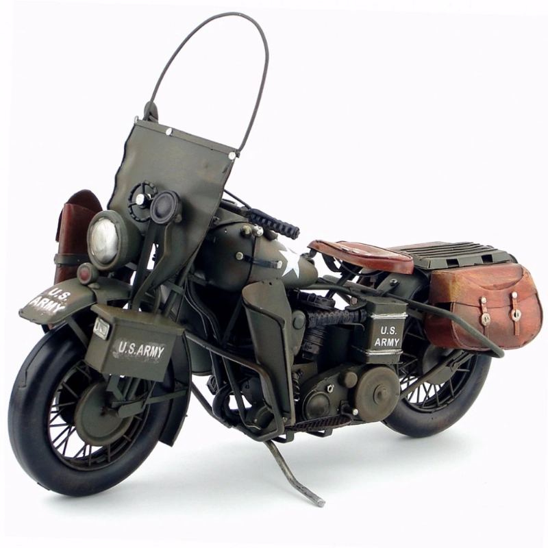 Motocykl Vintage Starožitný Klasický Vojenský Model Retro