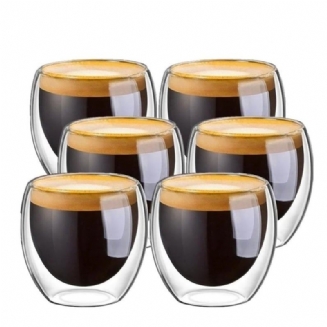 Sada Šálků Na Espresso 80 Ml 2.7 Oz S Dvojitou Stěnou Tepelně Izolovaná