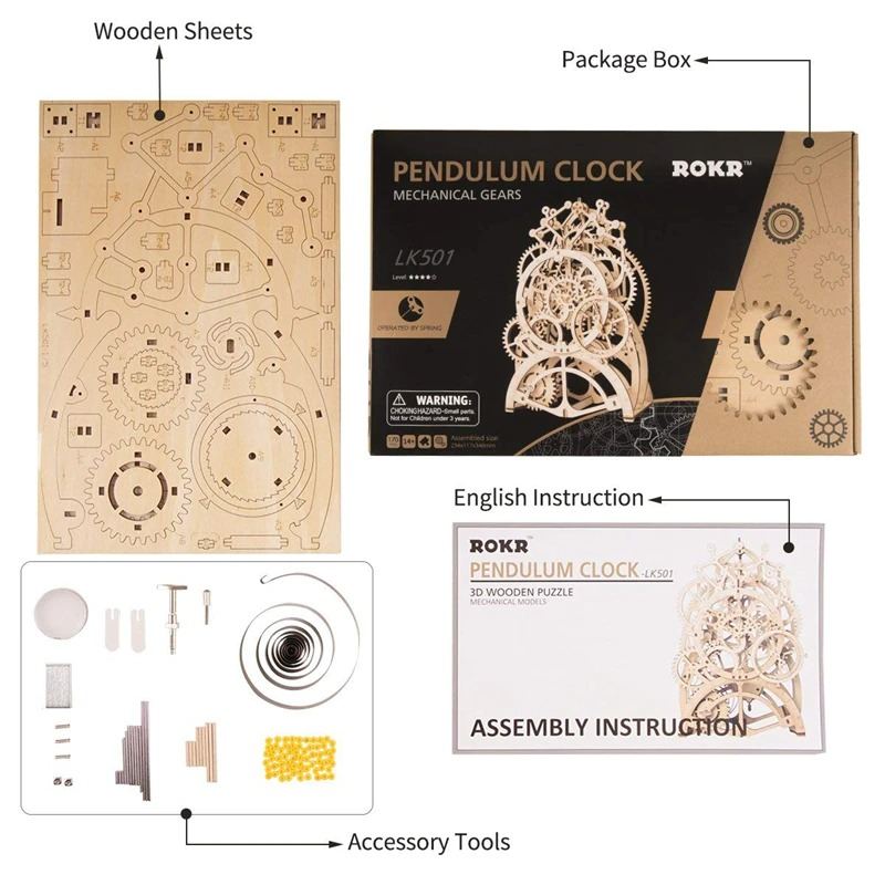 Stavebnice Modelů 3d Dřevěné Puzzle Ozubeného Kola