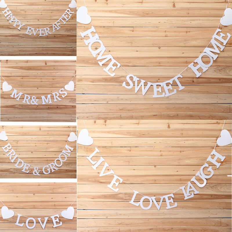 Vintage Wedding Bunting Banner Garland Svatební Párty Foto Rekvizity Závěsné Dekorace Nástěnné