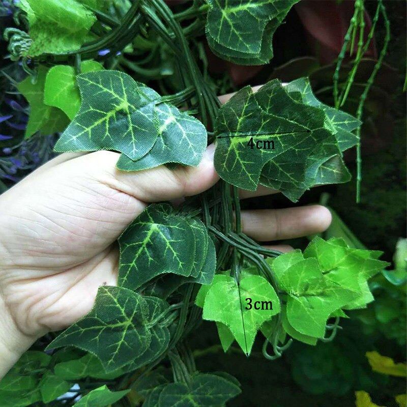 Zelené Hedvábí Umělé Závěsné Dekorace List Girlanda Rostliny Vinné Révy