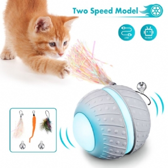 Automatická Elektrická Otočná Koule Interaktivní Hračky Pro Kočky S Led Světlem