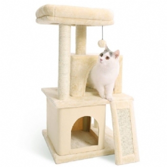 Cat Tree Dual House Plyšový Okoun Škrábací Sisalové Sloupky Věž