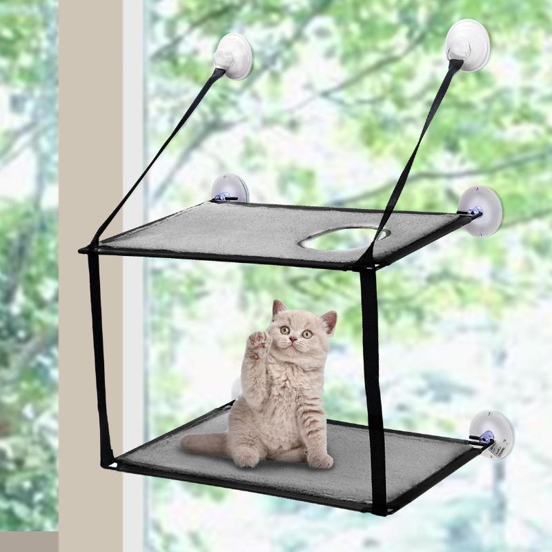 Dvouvrstvá Postel Pro Kočky S Oknem Houpací Síť Pro Štěně Pro Omyvatelná Závěsná Bidýlka Pro Kočku Tree Pet Bed Support 45lb