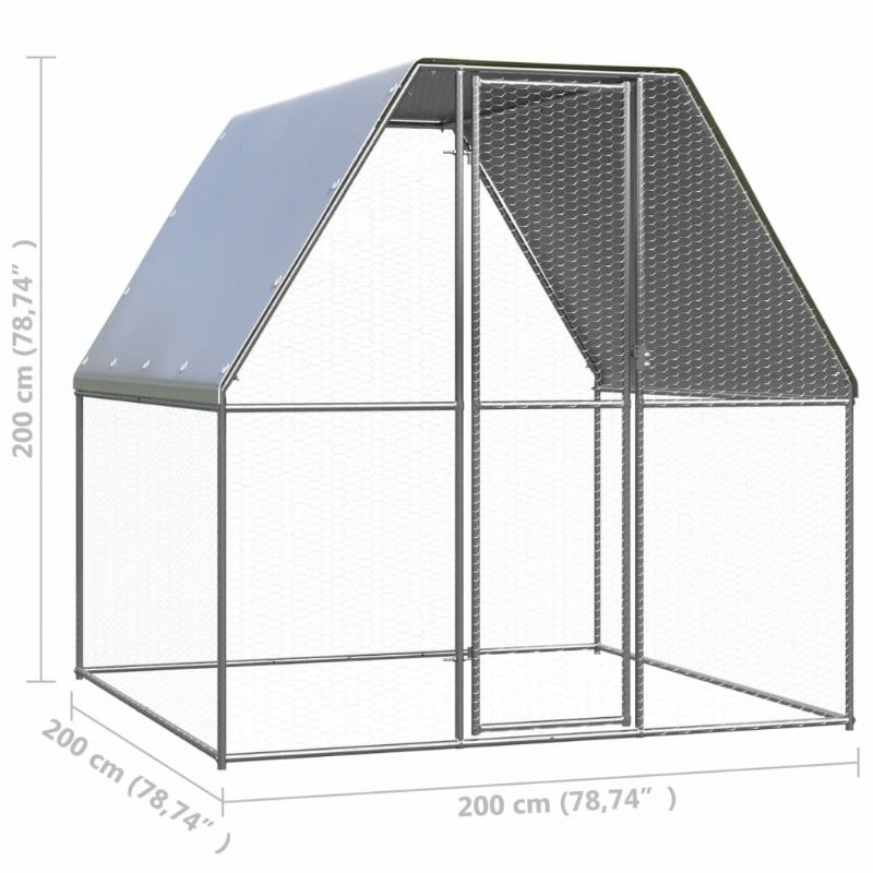 Eu Direct Vidaxl 150776 Klec Pro Slepice 2x2x2 M Pozinkovaná Ocel Potřeby Pro Domácí Mazlíčky Králíkárna Mazlíčci Pelíšek Pro Štěňata Ohrádka