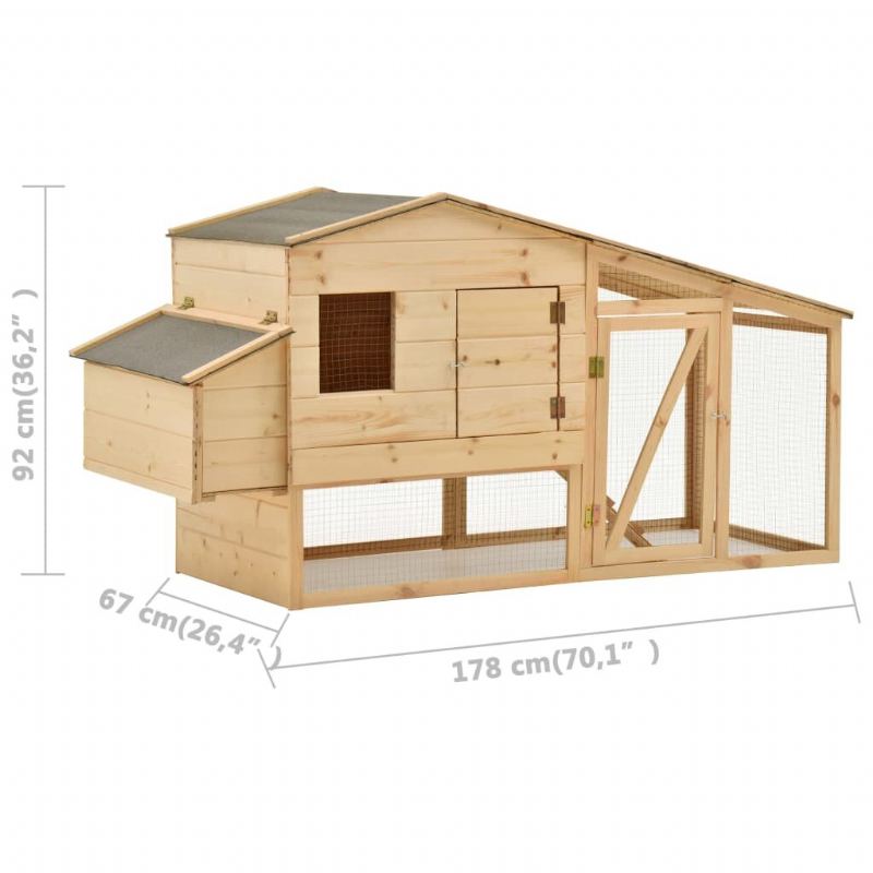 Kuřecí Klec Masivní Borovice 70.1" X 26.4" X 36.2"