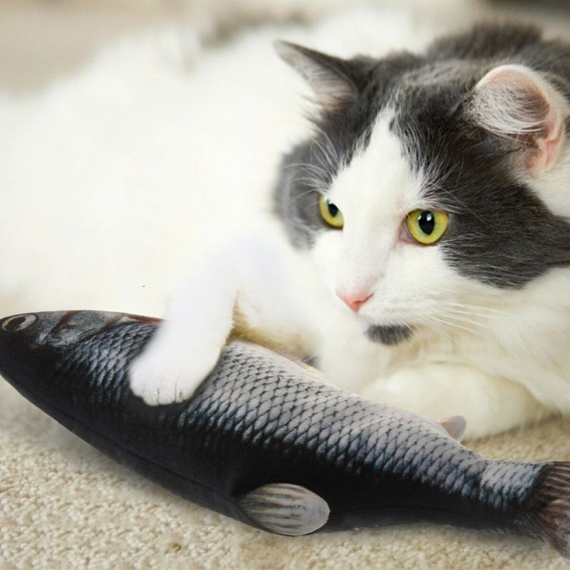 Usb Elektrický Pohyblivý Kočičí Vyhazovač Fish Toy Realistické Catnip Kicker Toys Plyšové Interaktivní Plovoucí Hračky Pro Kočky Pro Na Cvičení Pro