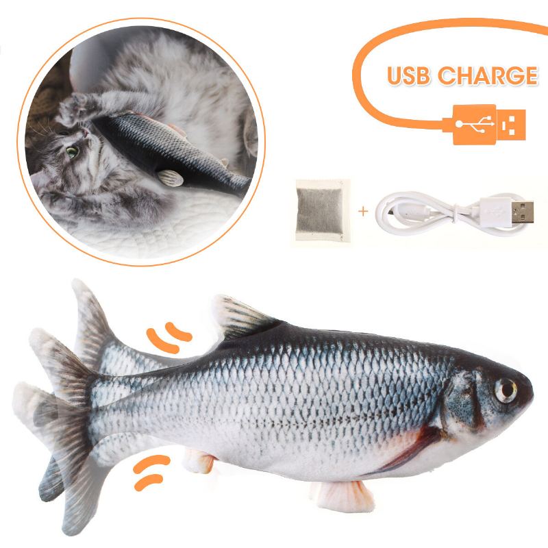 Usb Elektrický Pohyblivý Kočičí Vyhazovač Fish Toy Realistické Catnip Kicker Toys Plyšové Interaktivní Plovoucí Hračky Pro Kočky Pro Na Cvičení Pro